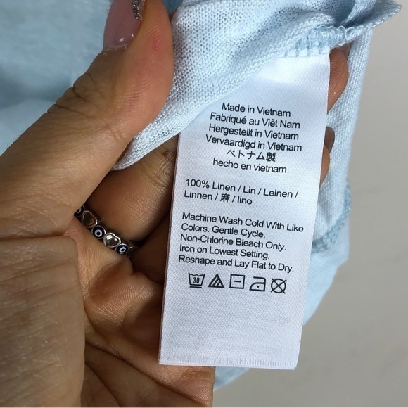 NWT J. Crew linen muscle tank sky blue L - Picture 2 of 3